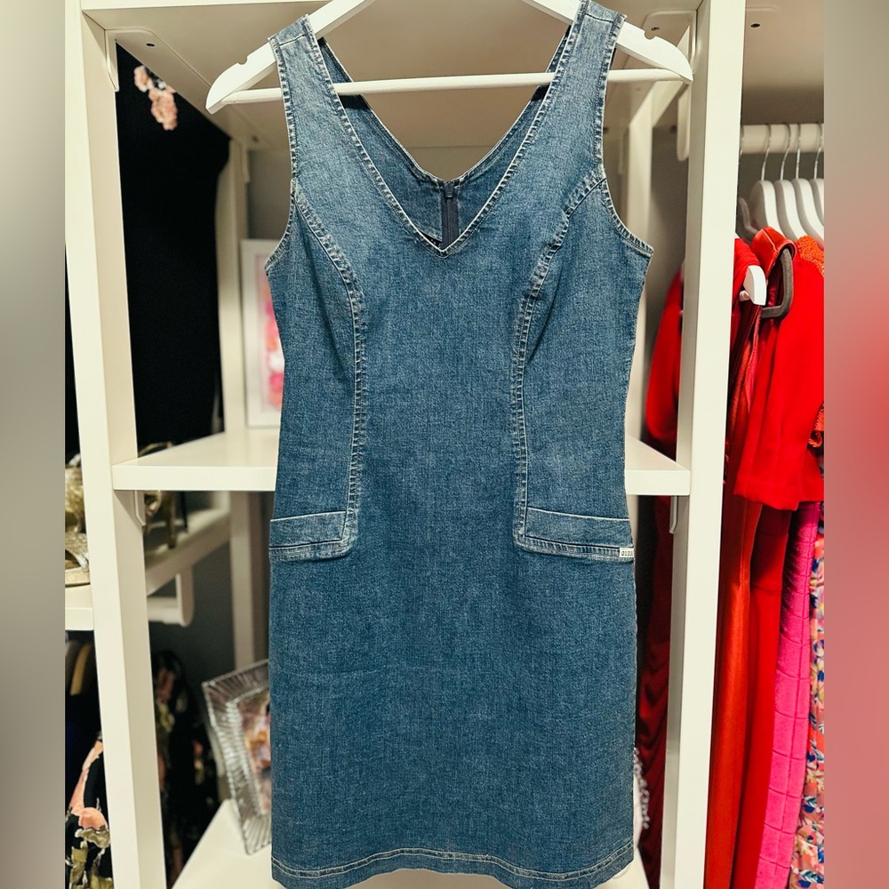 Guess Stretchy Fitted Bodycon Denim Jumper